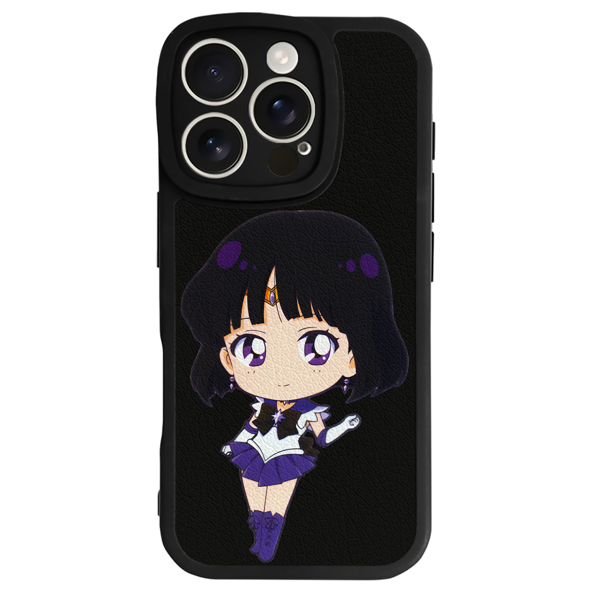 （画像用） 美少女戦士セーラームーン 土萠ほたる Sailor Moon Tomoe Hotaru （セーラーサターン；Sailor Saturn） 【iPhone 16シリーズ対応】シリコンスマホケース（レザー調） 材質：シリコン